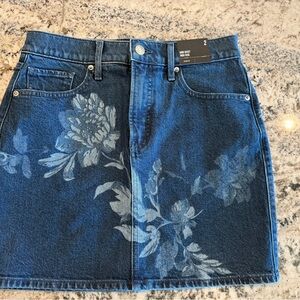Floral Denim Skirt